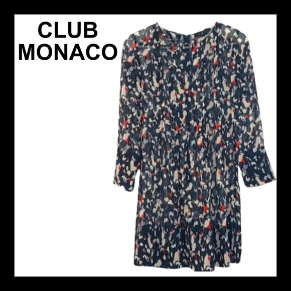 CLUB MONACO 100% silk crop sleeves sheer tunic dress - Picture 1 of 14